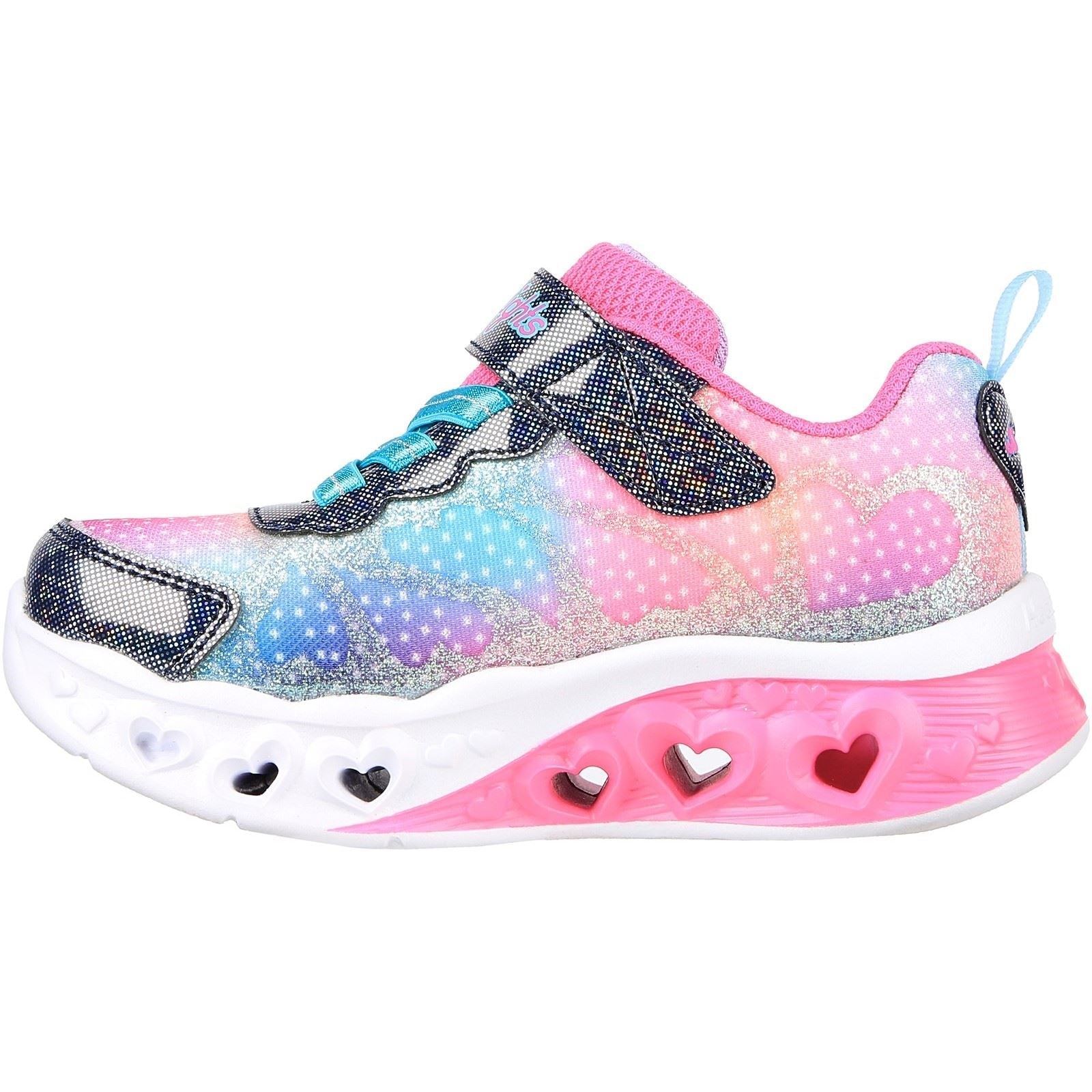 Skechers (GAR302315N) Childrens Sports Flutter Heart Lights Simply Love Shoes in UK 4 to 9