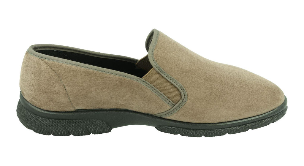 DB Shoes Men's 2V Fit Slip-On Classic Shoes in Taupe, Sizes 6 to 12