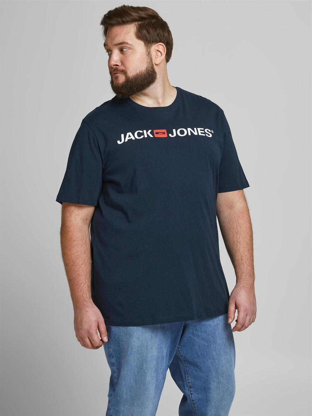 Jack & Jones Mens Plus Corp Logo Printed Tee