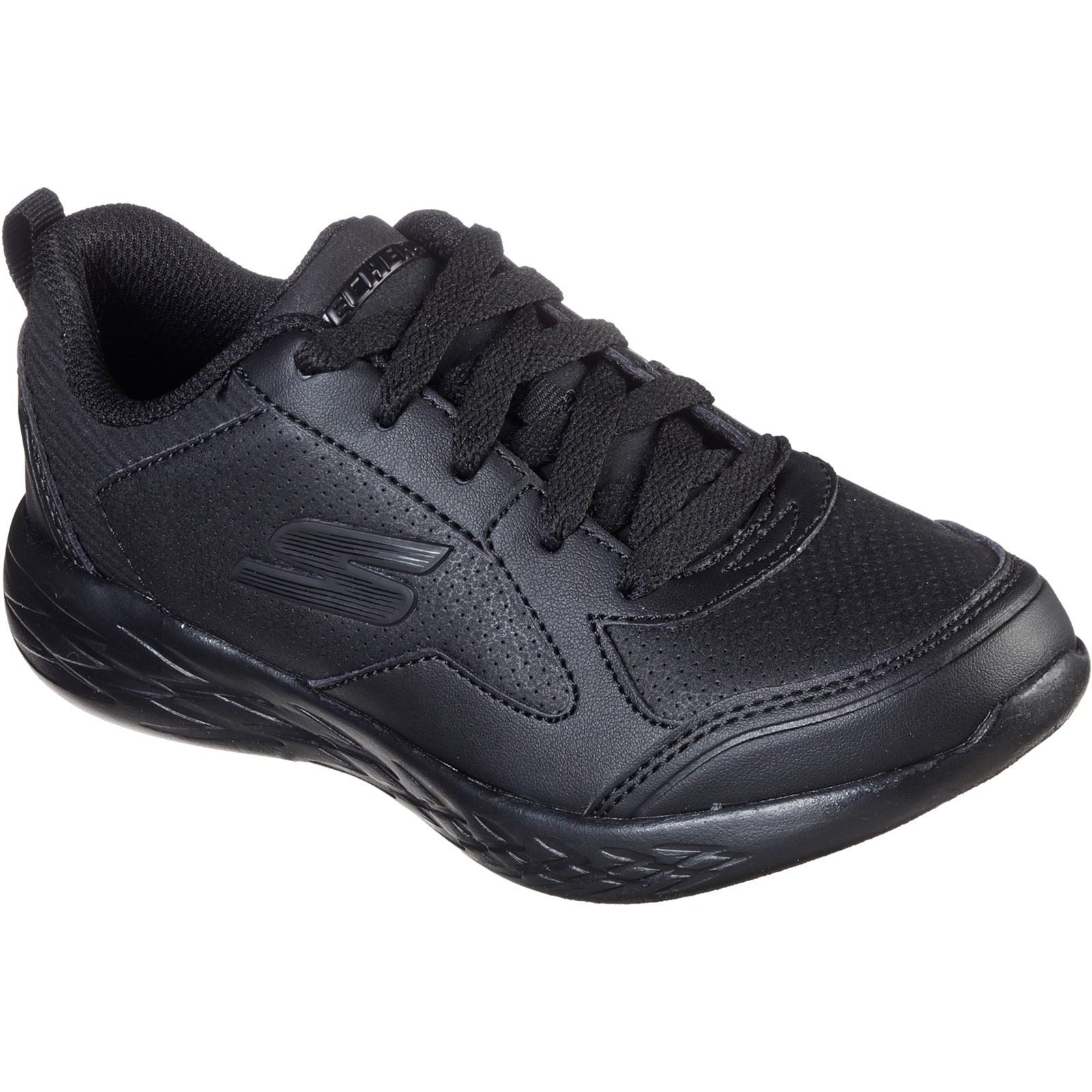 Skechers Go Run 600 Bexor School Shoes Boys BTS in Black Synthetic/ Black Trim