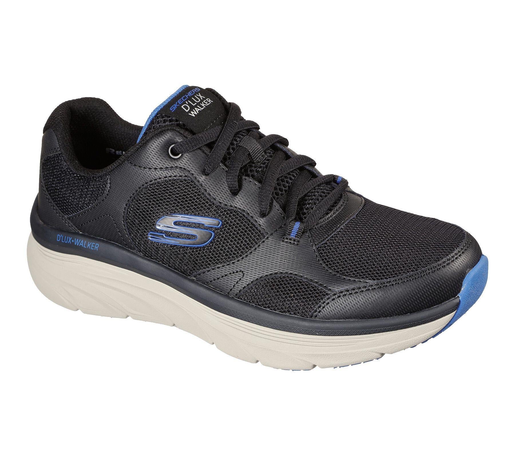 Skechers Men's Relaxed Fit D'Lux Walker - Mainstream in Black Size UK6  to UK13