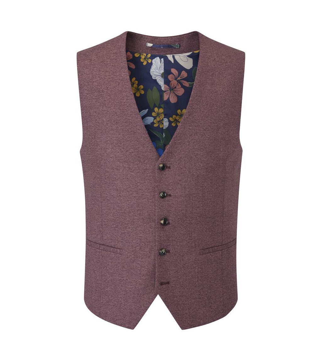 Skopes Jodrell Suit Waistcoat For Men in Berry Marl, 36R-62R