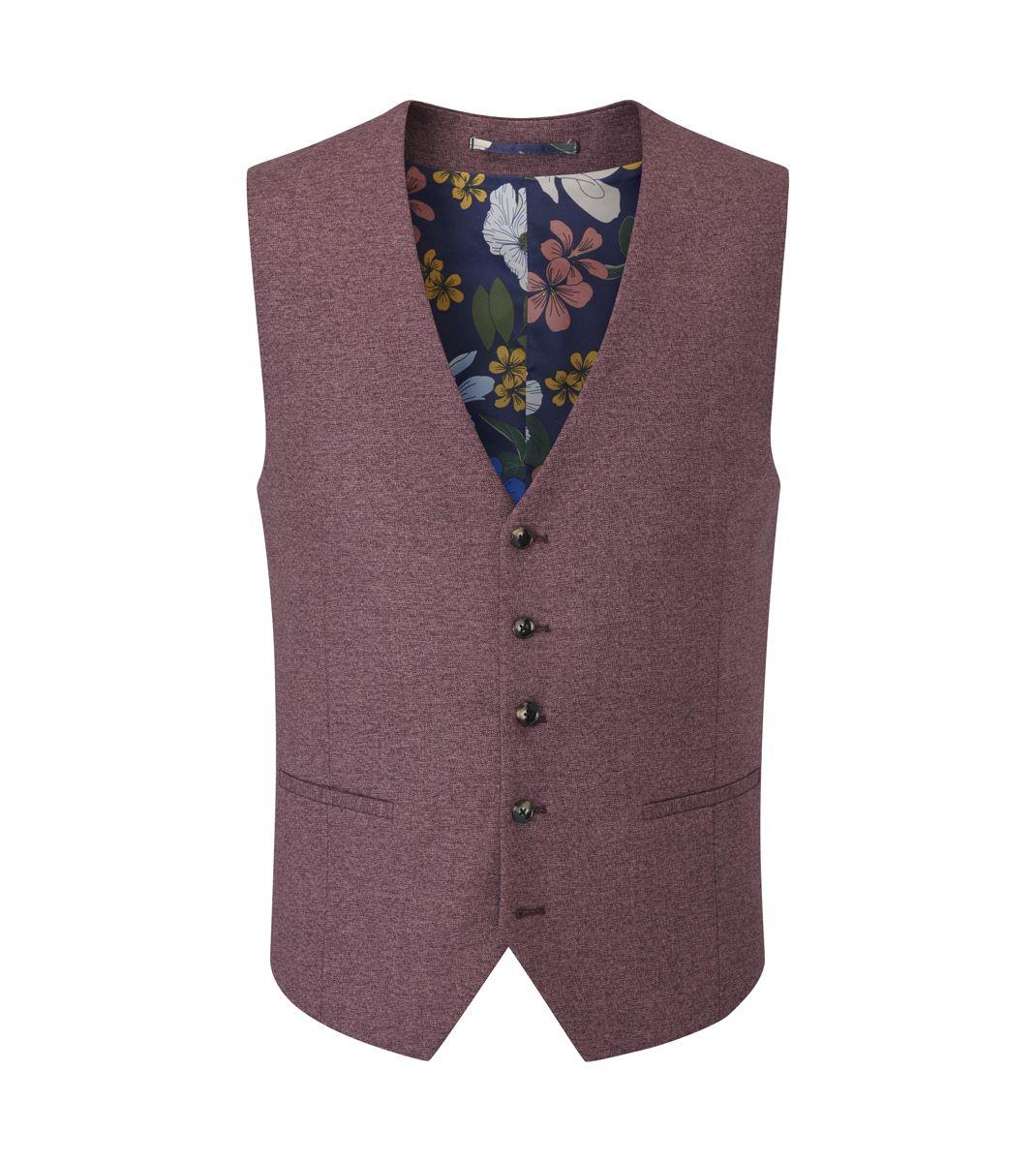Skopes Jodrell Suit Waistcoat For Men in Berry Marl, 36R-62R