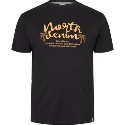 North 56*4 Men's Ex-Tall Premium Cotton Printed Tee Shirt in Black Size 2XLT-6XLT