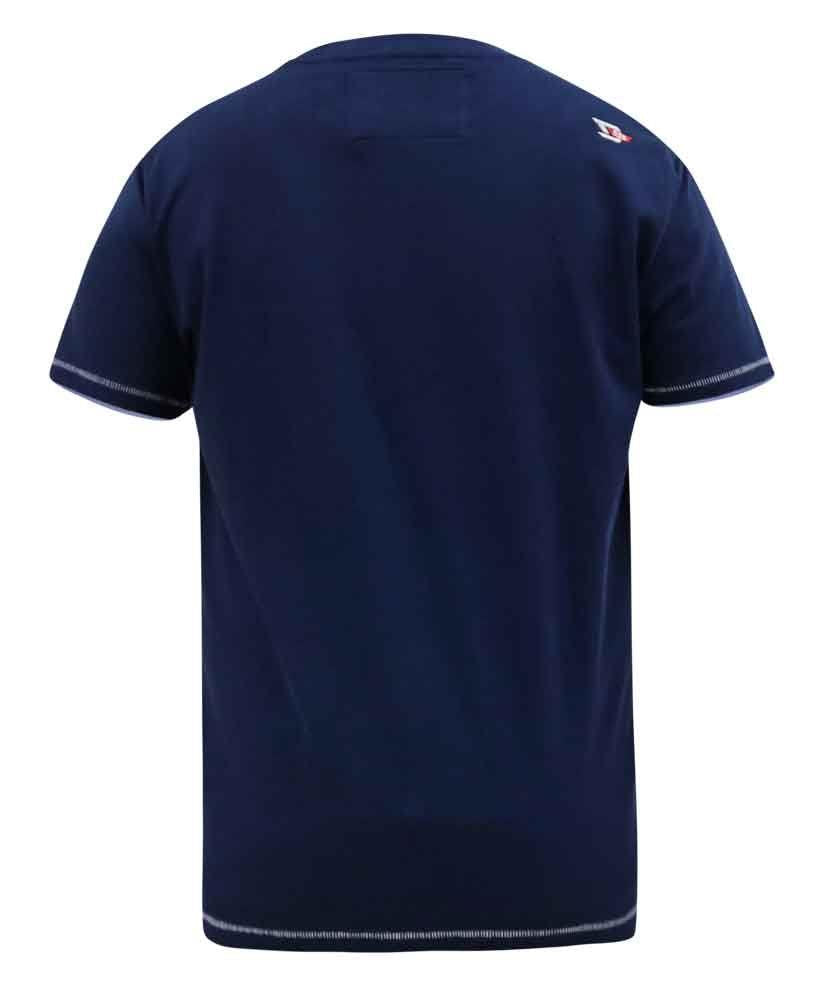 D555 Men's BRONTE All American Guitar Printed T-Shirt in Navy 2XL to 6XL