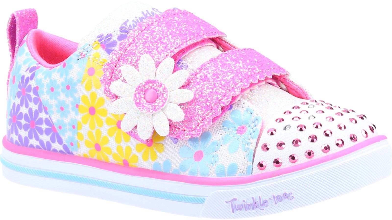Skechers Sparkle Lite Mini Blooms Sports Shoes Childrens Sports in White/Multi