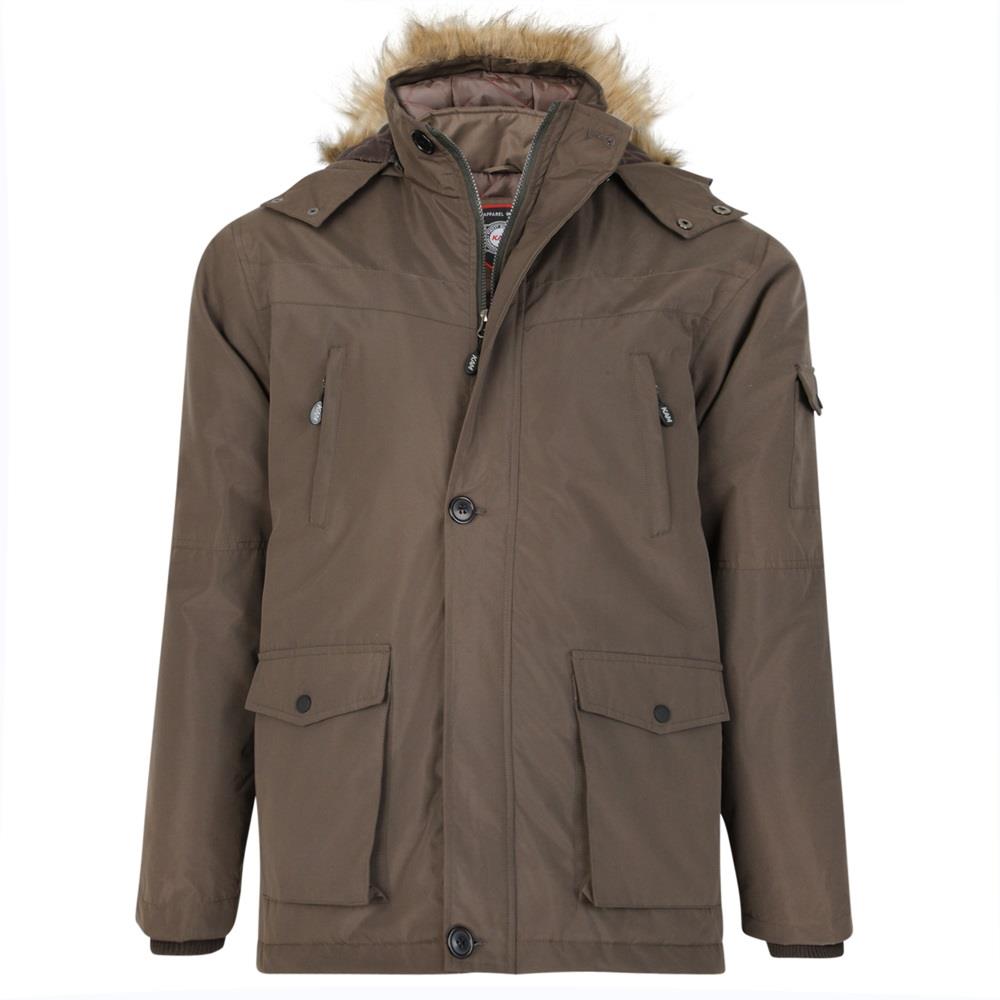 KAM Mens Big Size Fur Hooded Parka Jacket (97)