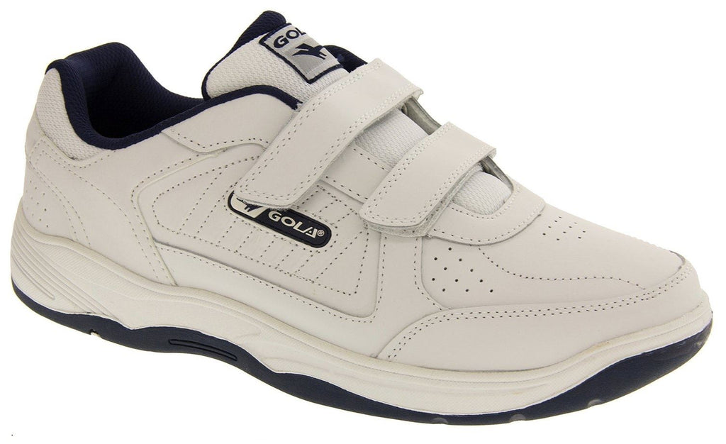 Gola Active Men's Belmont Faux Leather Trainers in White/Navy