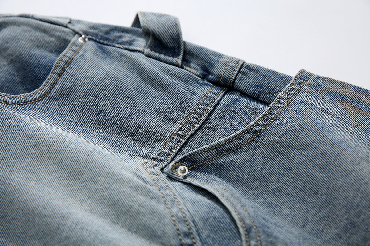 Men’s Denim Shorts - Multi-Pocket Ripped