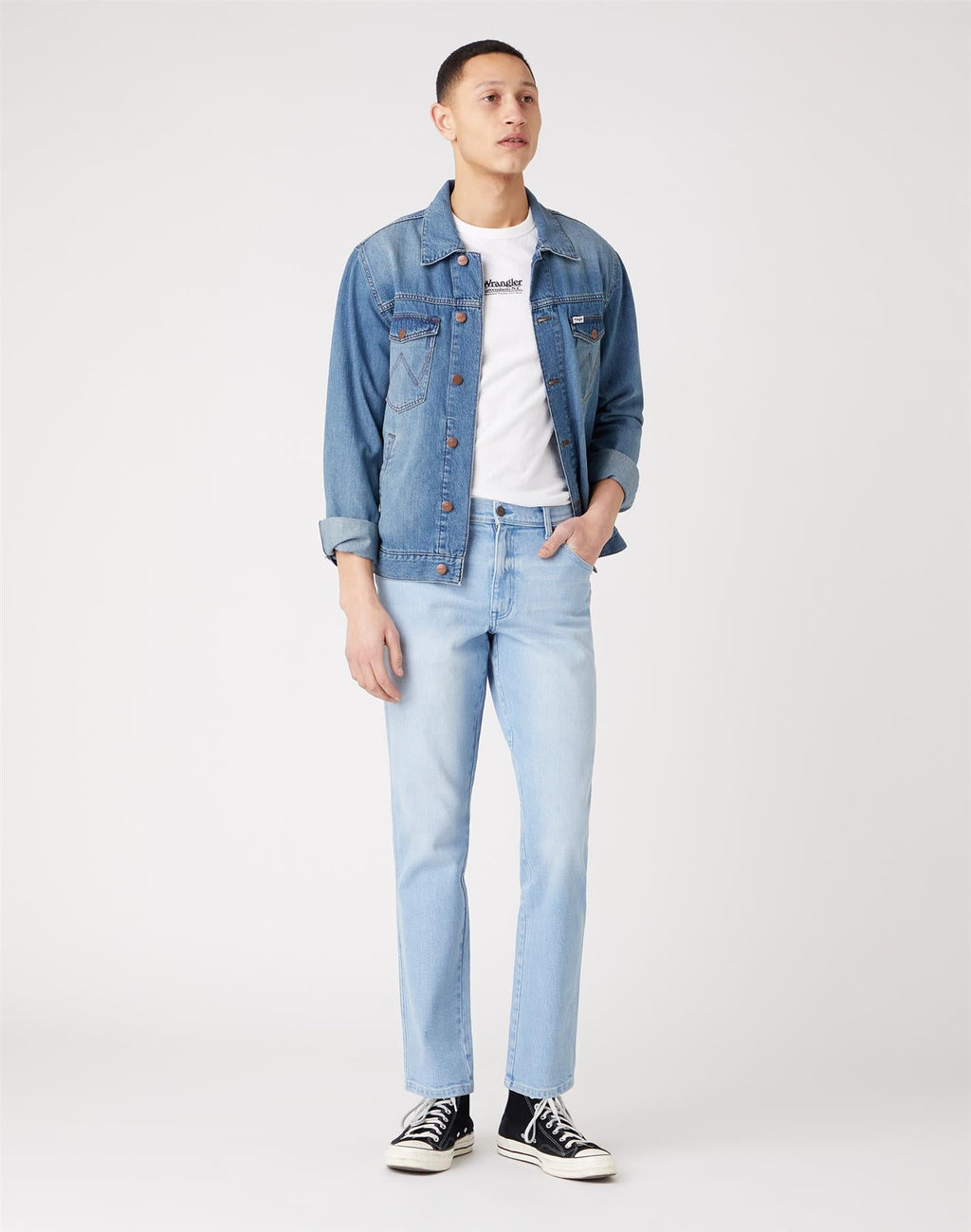 Wrangler Texas Slim Clear Blue Stretch Jeans