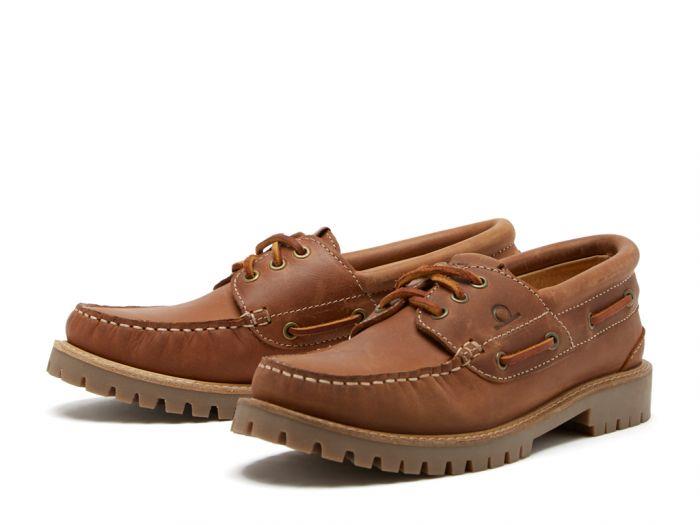 Chatham Mens Sperrin Waterproof Leather Boat Shoes in Tan