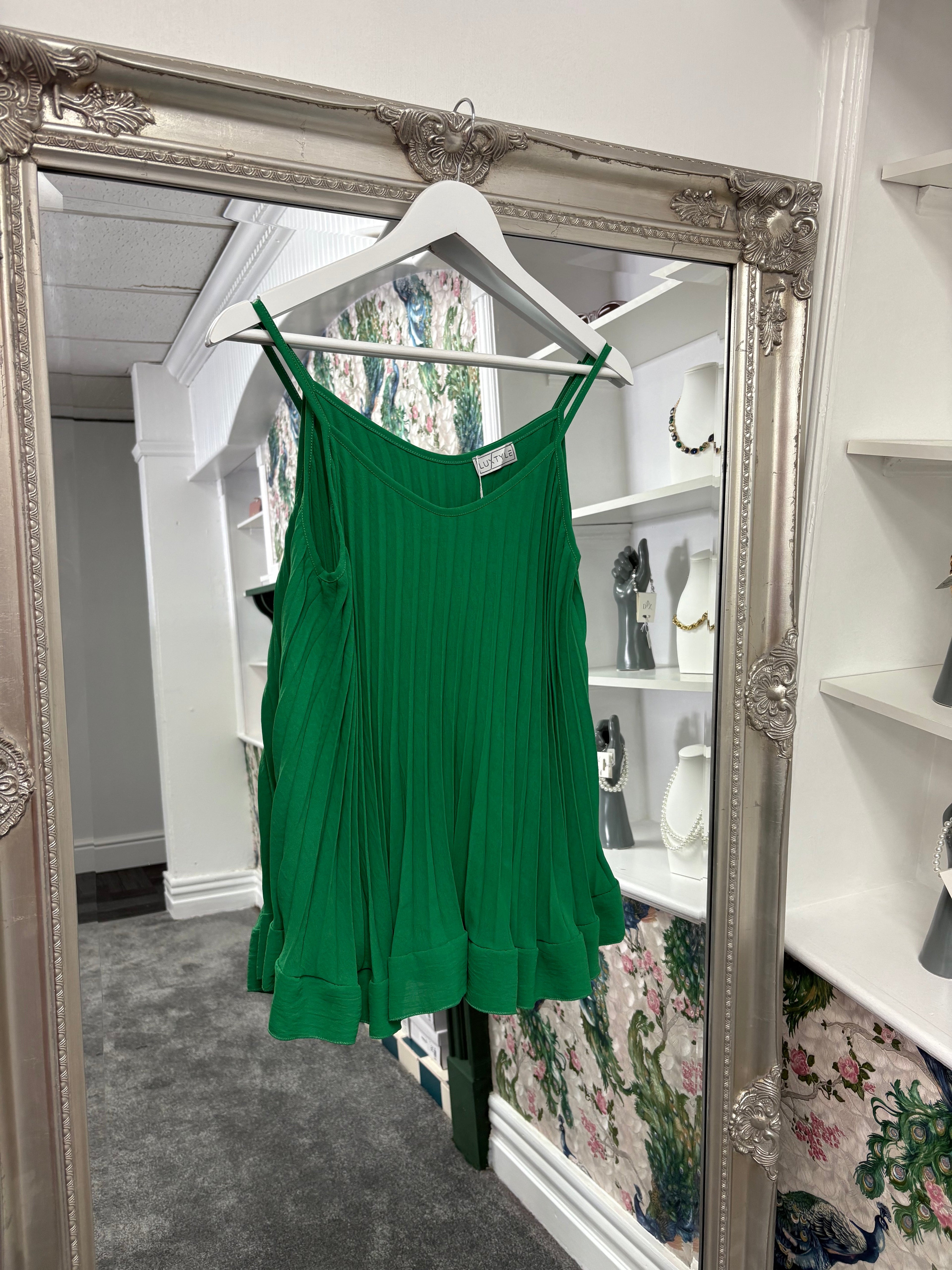 Luxtyle Pleated Co-ord Set | Top & Wide Leg Trousers | One Size 8-18