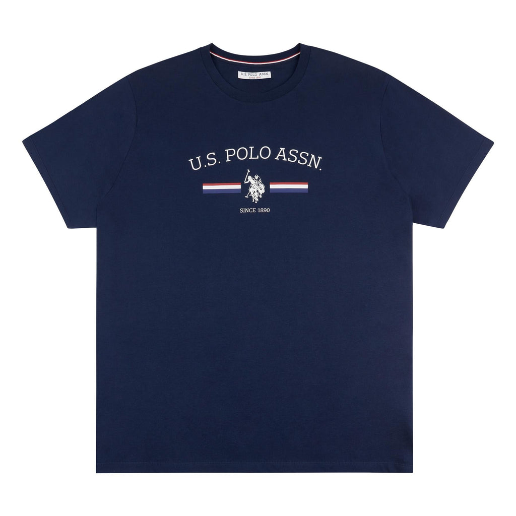 Men U.S. Polo Assn. Uspa Stripe Rider Pure Cotton T-Shirt