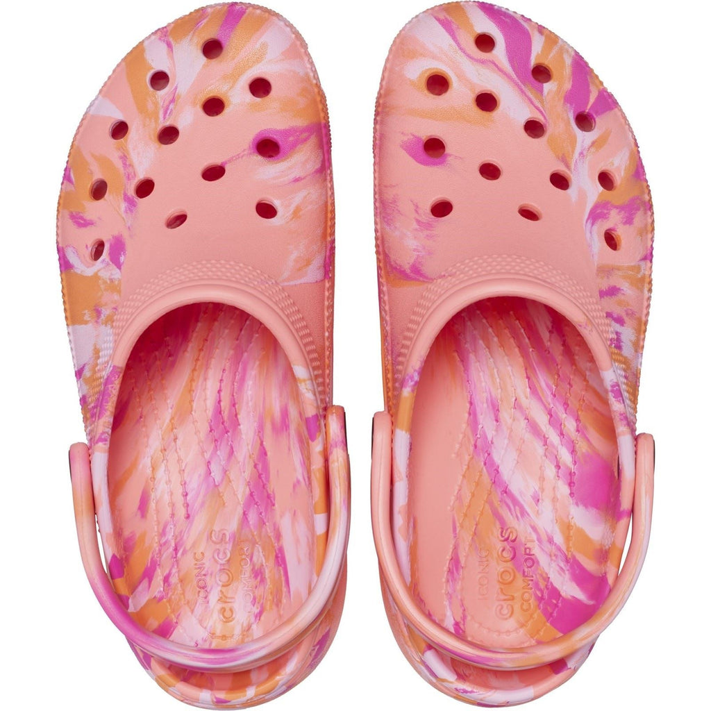 Crocs Women's Classic Platform Marbled Clog in Guava/Multi 4 to 8