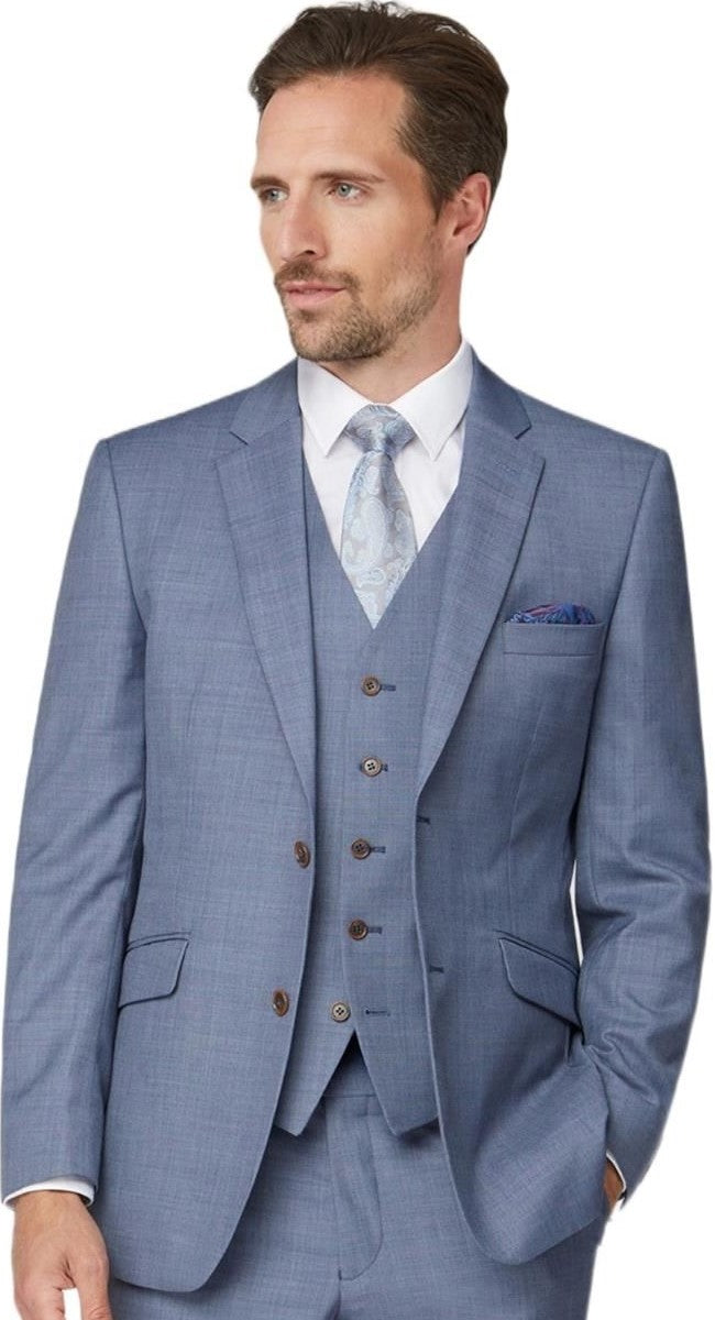 Scott Men's Classic Shark Skin Plain Jacket in Light Blue, 40 to 60 Short to Long