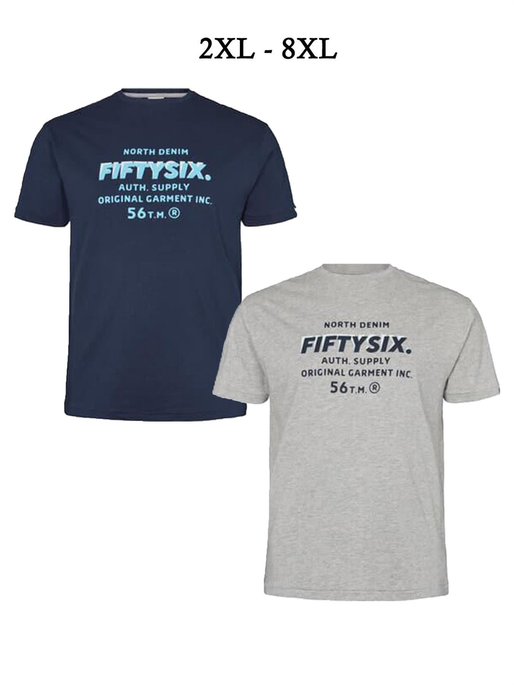 North 56* Men's Premium Cotton Printed Tee Shirt (21322) 2XL-8XL 2 Colours