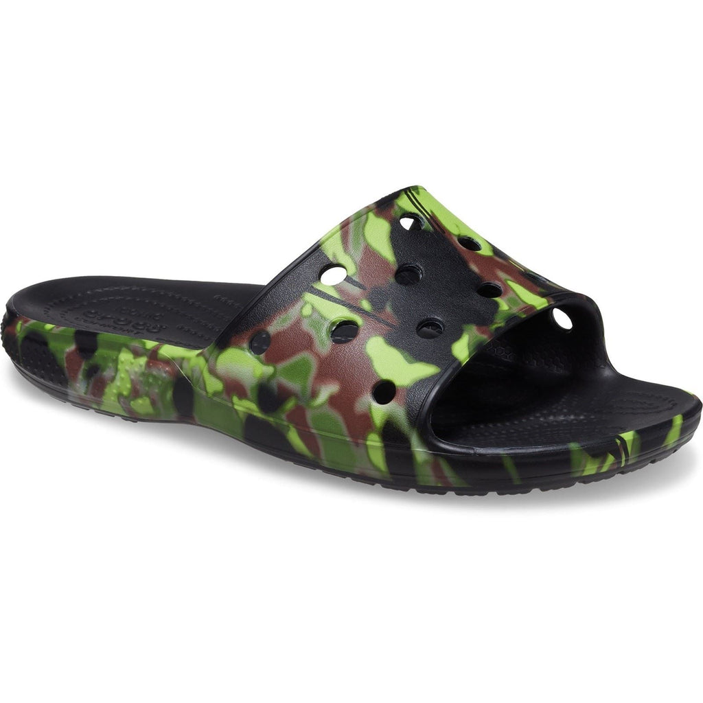 Crocs Unisex's Adult Spray Camo Slide in Black 6 to 12