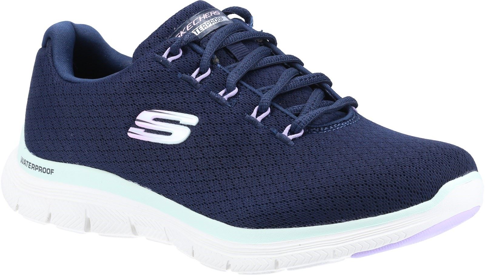 Skechers Flex Appeal 4.0 Coated Fidelity Shoes Ladies Sports in Navy