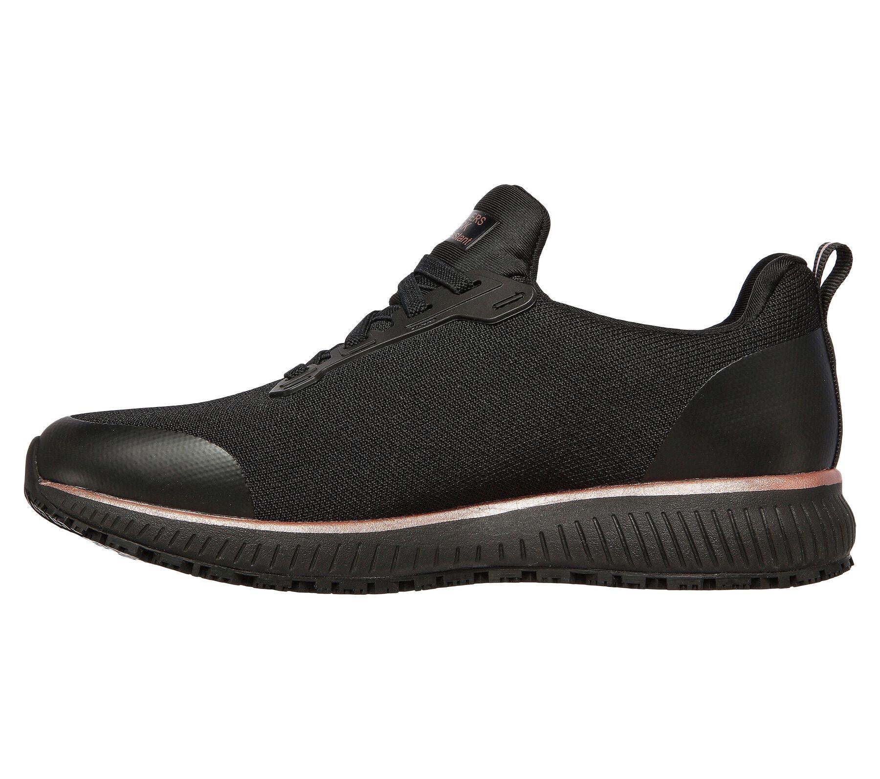 Skechers (77222EC) Ladies Squad SR in Black/Rose Gold Size 6 to 9