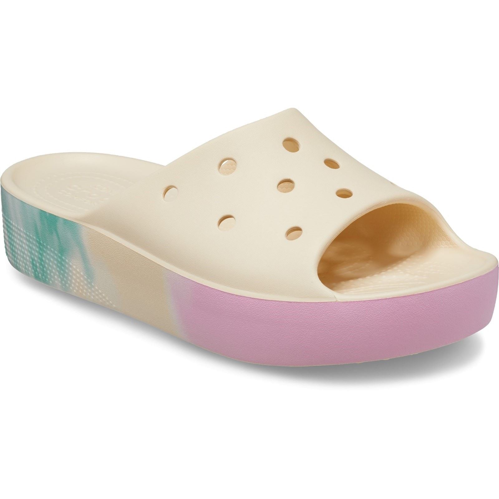 Crocs Women's Classic Platform Ombre Slide in Vanilla/Multi 4 to 8