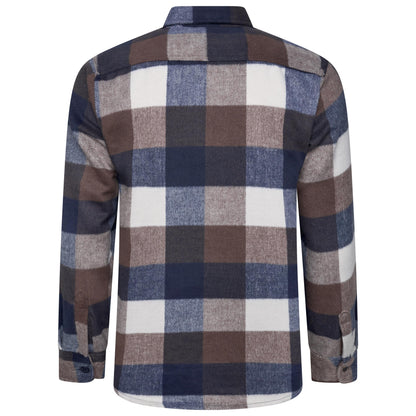 Ex-Chain Store Men's Brushed Cotton Check Overshirt | Long Sleeve Regular Fit | S-2XL