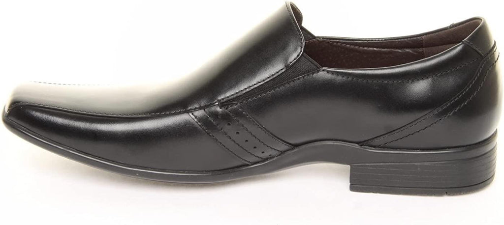 Front Men's Craddock Formal Style Leather Slip On Shoes in Black 12 to 14