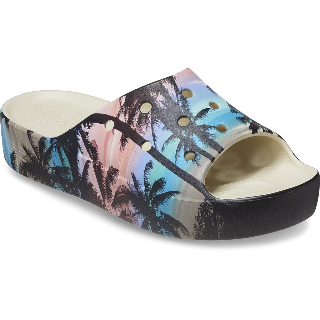 Crocs Women's Classic Summer Nostalgia Platform Slide in Bone/Multi 4 to 8