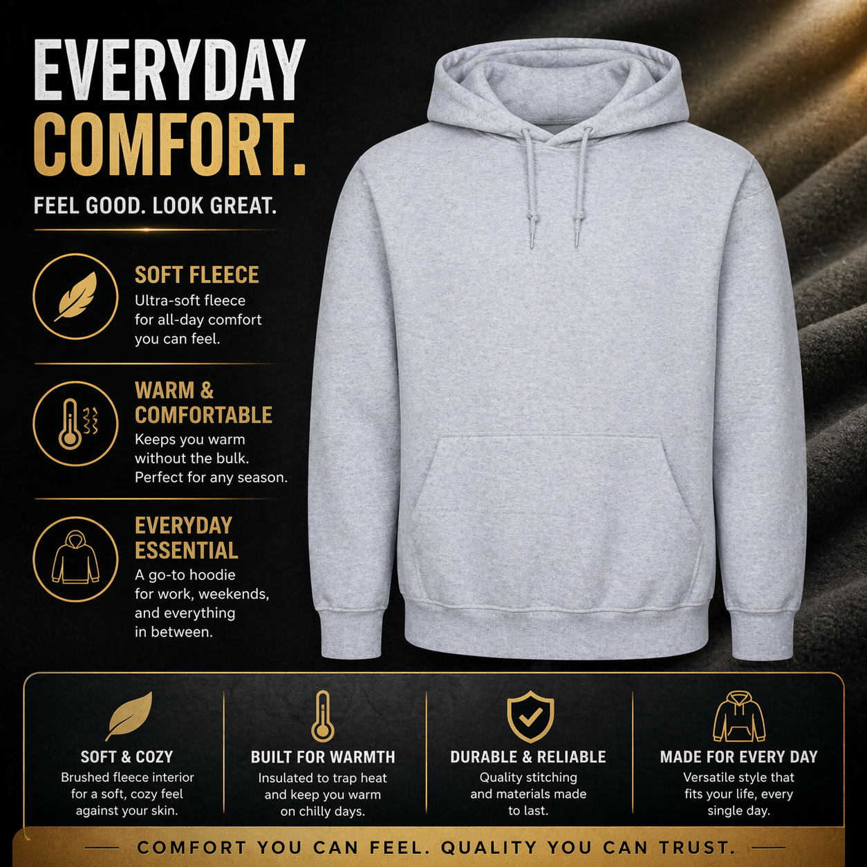 Mens Pullover Hoodie Fleece Sweatshirt Kangaroo Pocket Casual Gym Top