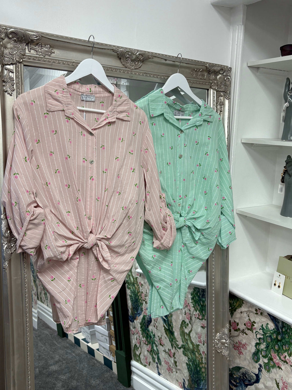 Luxtyle Flower and Stripe Longsleeve Shirt One Size 8-18