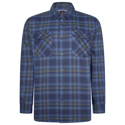 Wrangler Men's 2 Pocket Casual Utility Shirt | Navy & Green Check | L–2XL