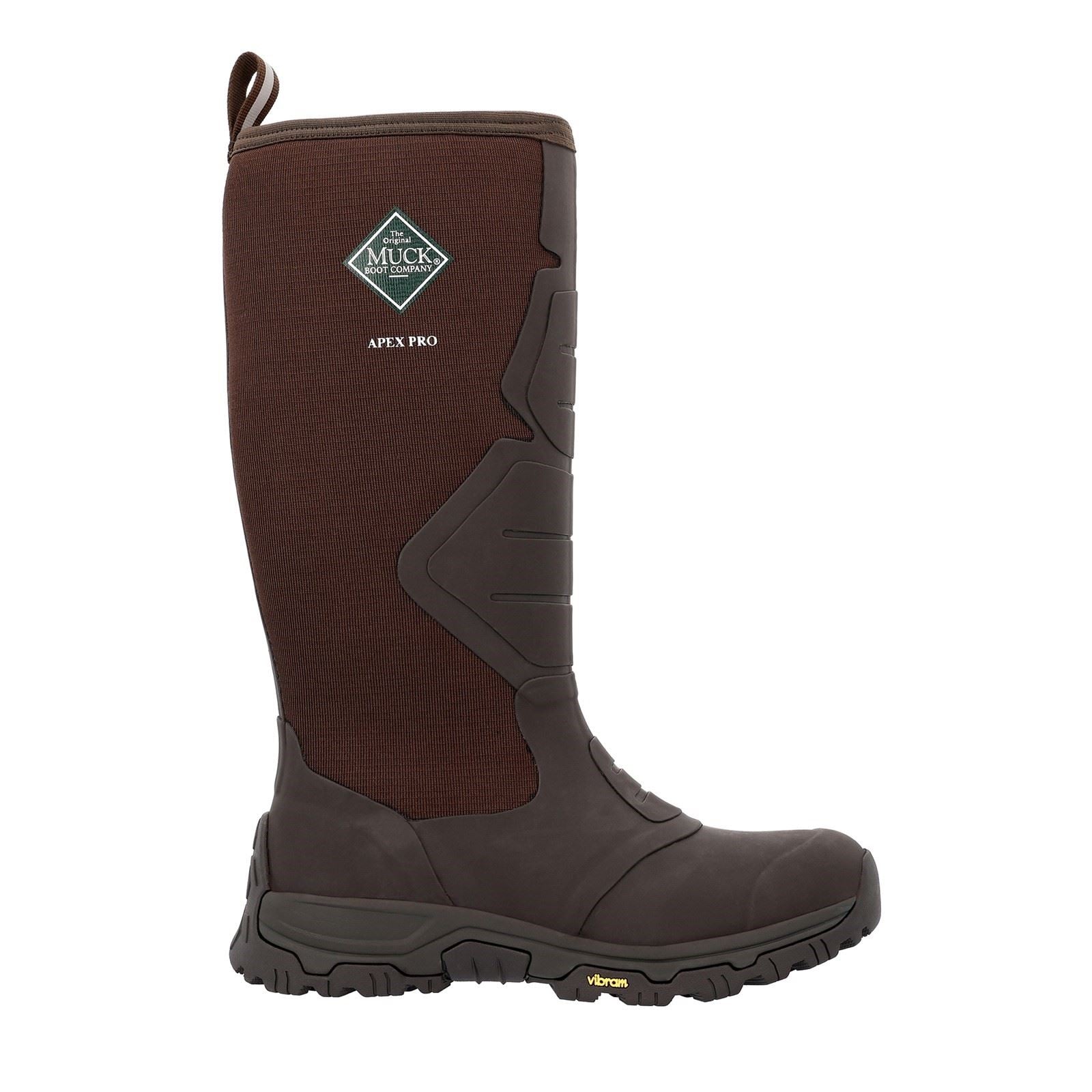 Muck Boots Men's Apex Pro 16" Insulated Wellingtons in Brown 4 to 8