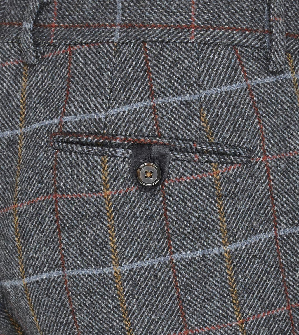 Skopes Men's Tailored Fit Doyle Wool Blend Check Suit Trouser in Grey Waist 32 to 56