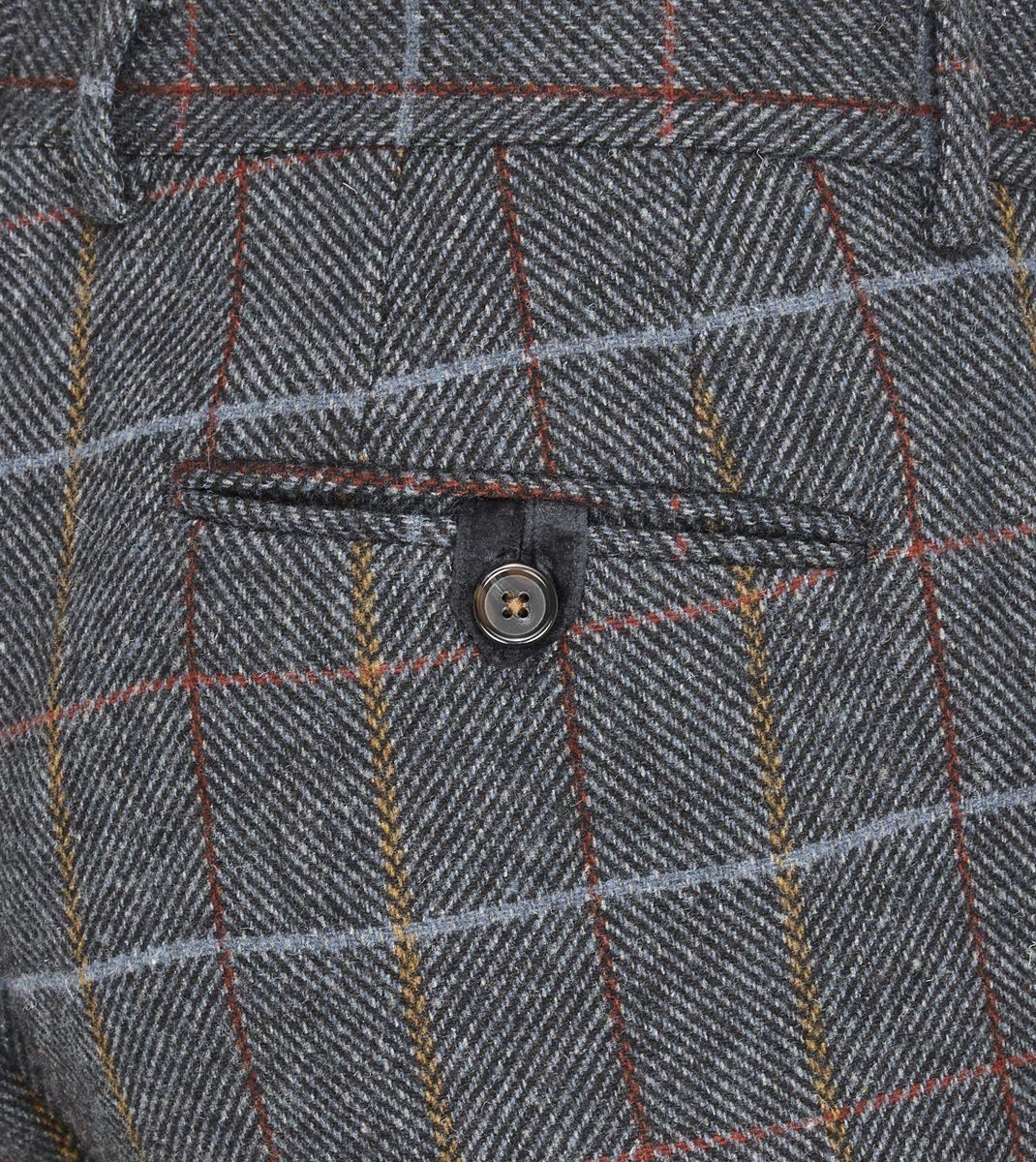 Skopes Men's Tailored Fit Doyle Wool Blend Check Suit Trouser in Grey Waist 32 to 56