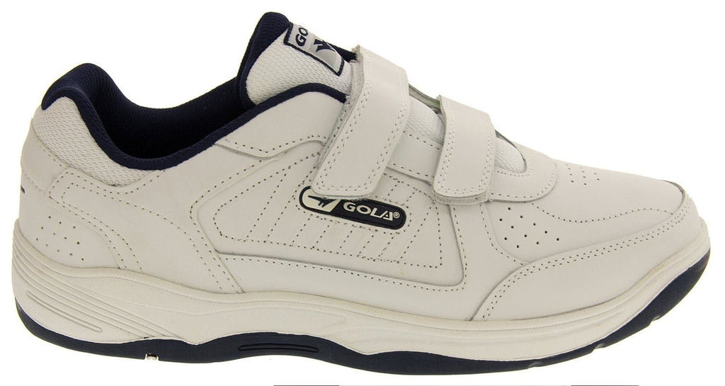 Gola Active Men's Belmont Faux Leather Trainers in White/Navy