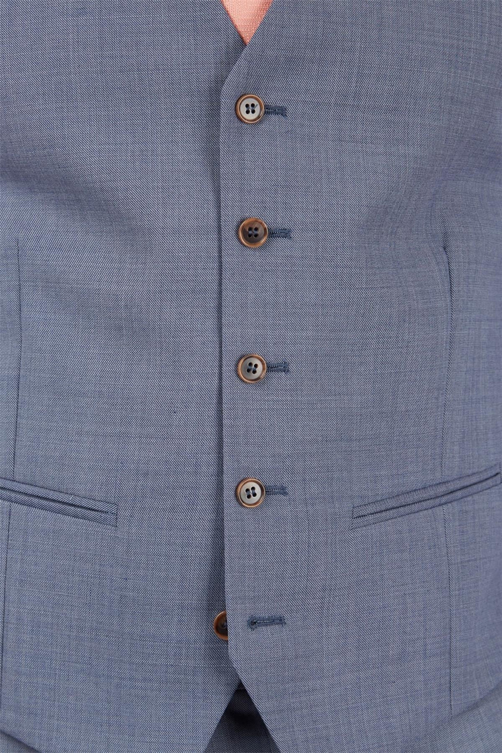 Scott Men's Classic Shark Skin Waist Coat in Light Blue, 34 to 60 Long & Regular