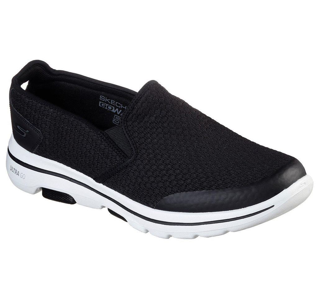 SKECHERS Men's Extra Wide Fit GOwalk 5 Apprize Ultra GO Max Running/Walking Shoes in Black/White