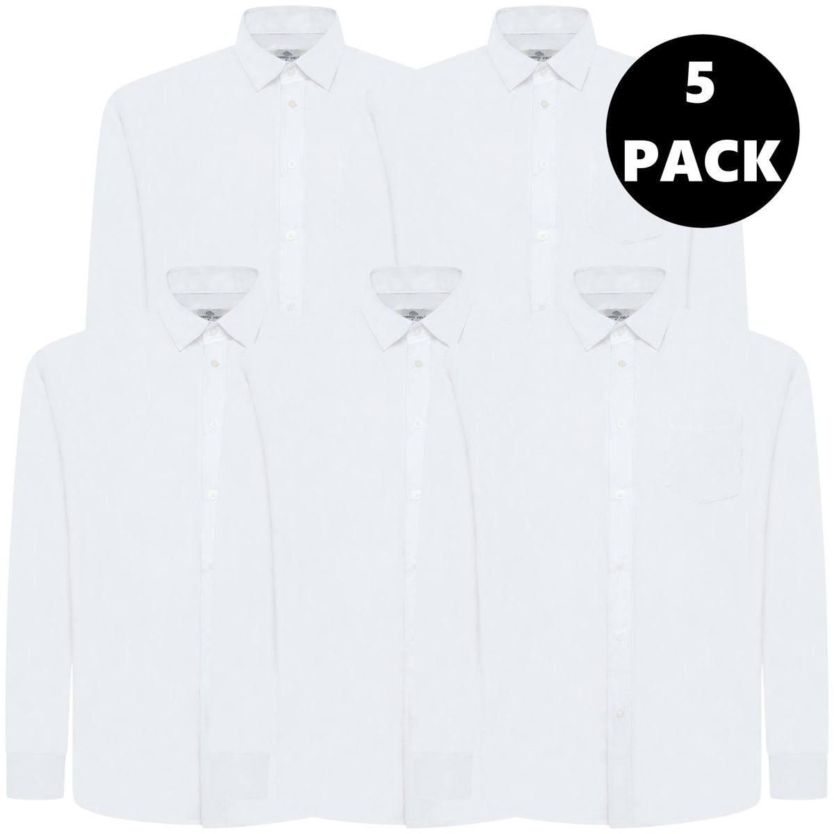 Springfield Men's Plain Long Sleeve Shirt | White or Black