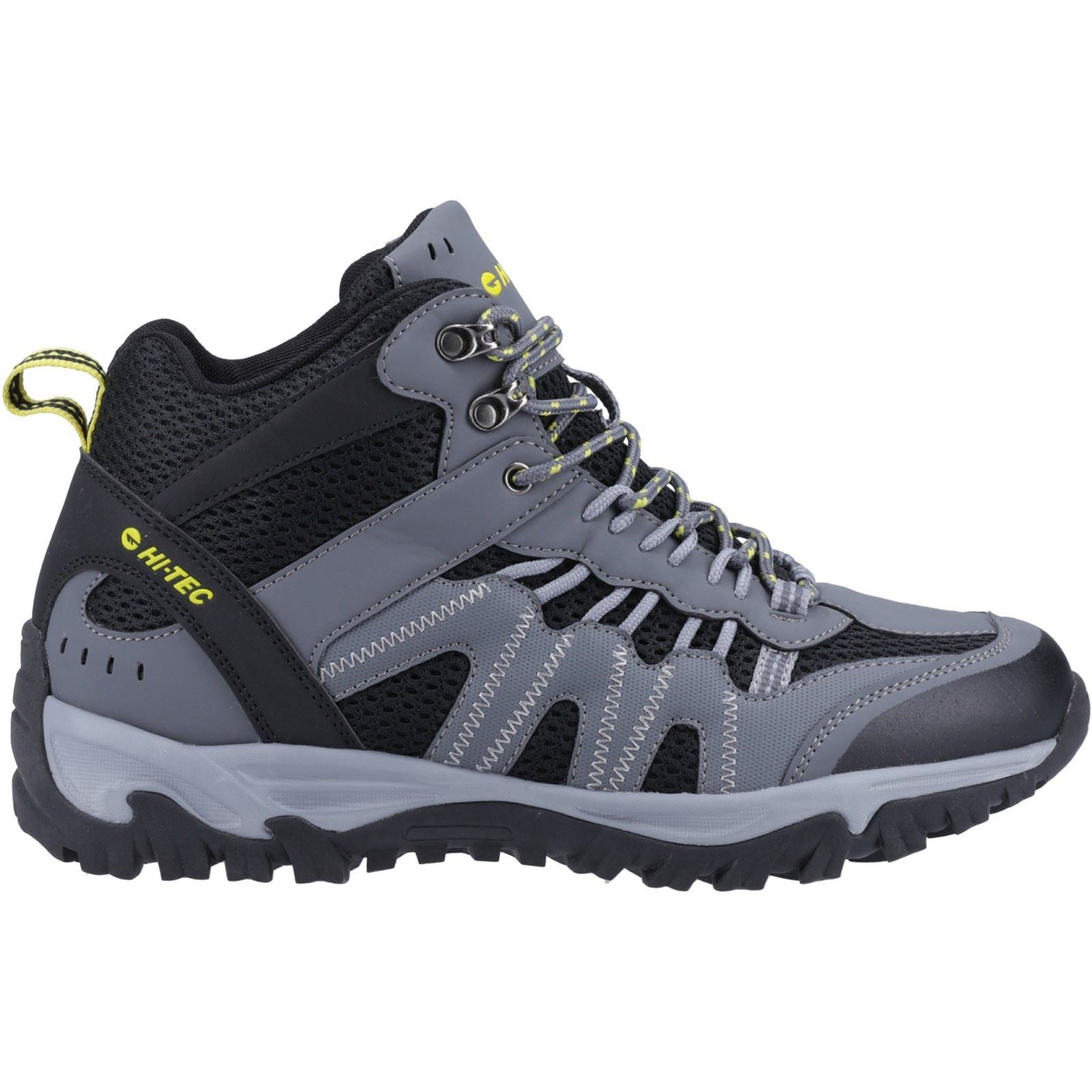 Hi-Tec Men's Jaguar Mid Boots in Graphite/Black/Citron 7 to 13