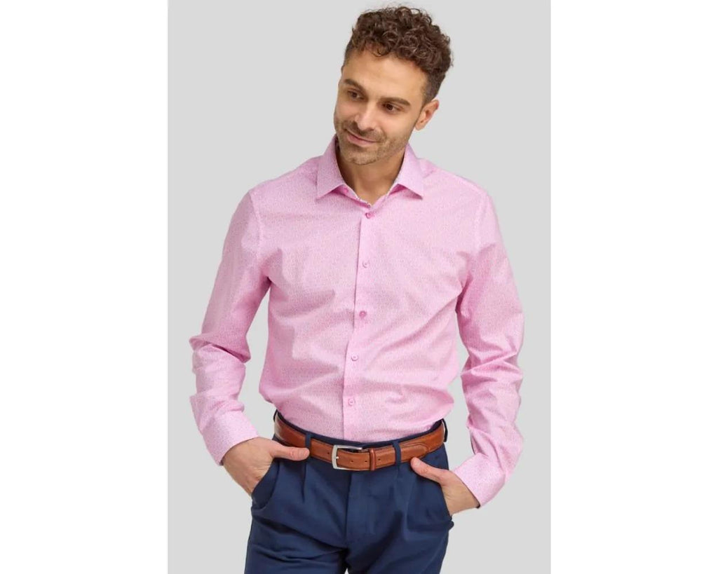 Double Two Moroccan Print Formal Long Sleeve Shirt For Men's (GS4242) in Collar Size 15 to 23, 2 Colours