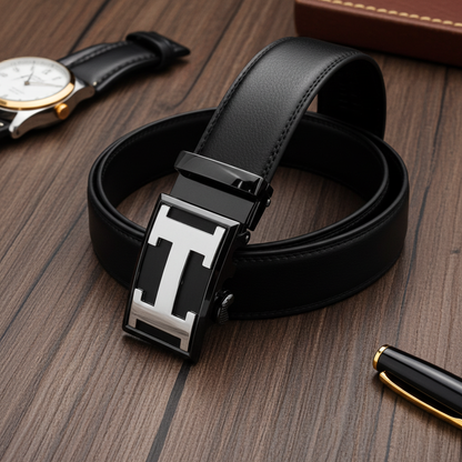 Men's Ratchet Belt Automatic Buckle Holeless 35mm Dress Belt