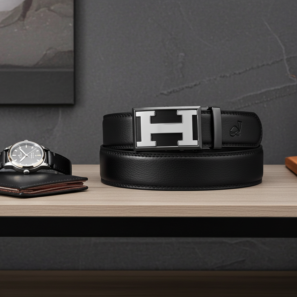 Men's Ratchet Belt Automatic Buckle Holeless 35mm Dress Belt