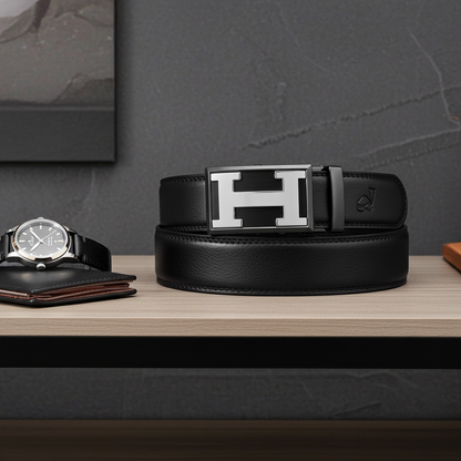 Men's Ratchet Belt Automatic Buckle Holeless 35mm Dress Belt