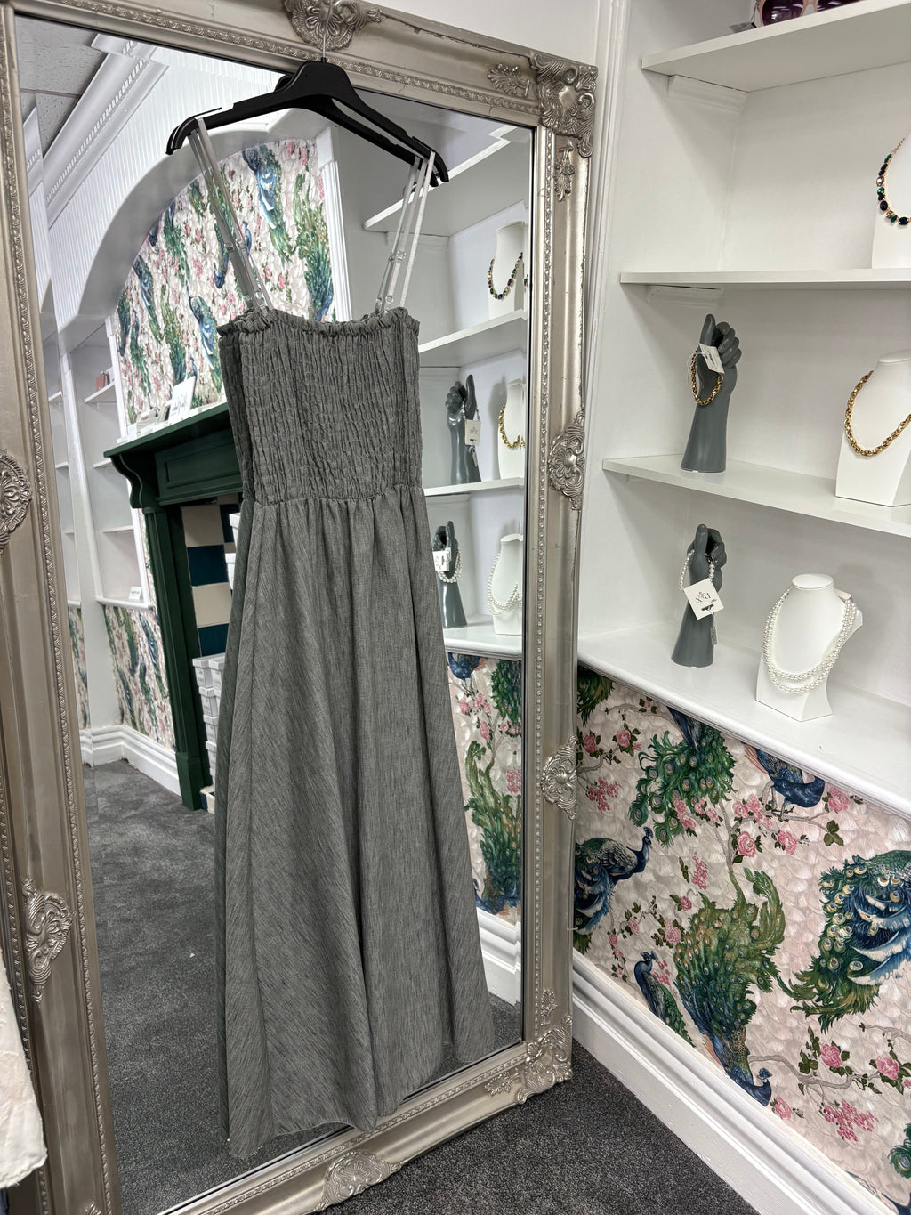 Grey Dress with Jacket | Two Piece Occasion Outfit UK 8–16/18