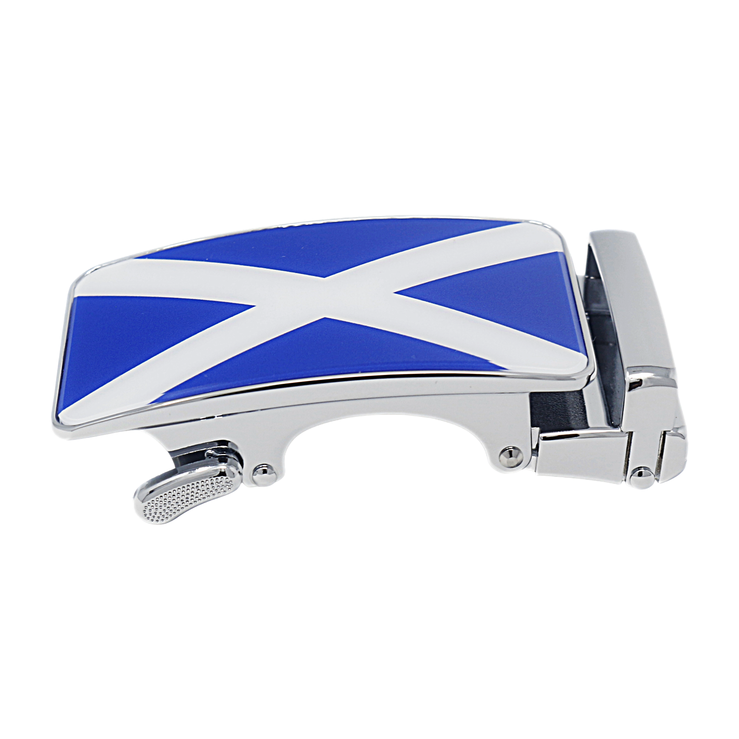 Mens Automatic Sliding Scottish Flag Belt Buckle for 35mm Wide Ratchet Belts A17