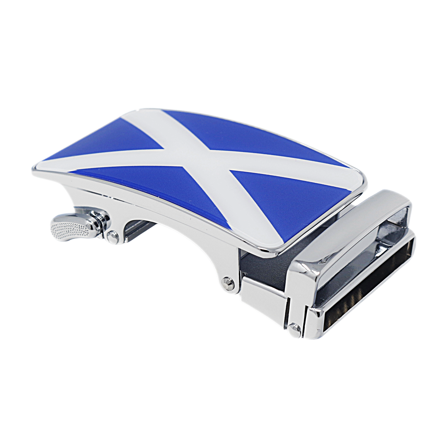 Mens Automatic Sliding Scottish Flag Belt Buckle for 35mm Wide Ratchet Belts A17