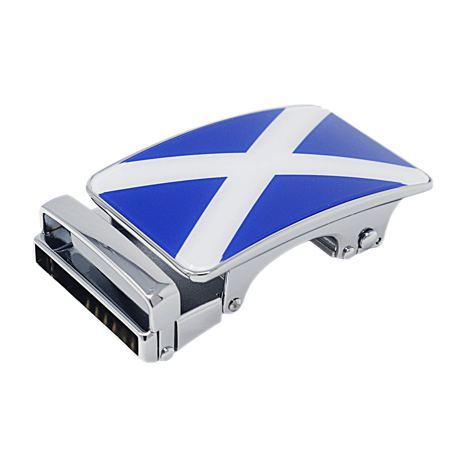 Mens Automatic Sliding Scottish Flag Belt Buckle for 35mm Wide Ratchet Belts A17