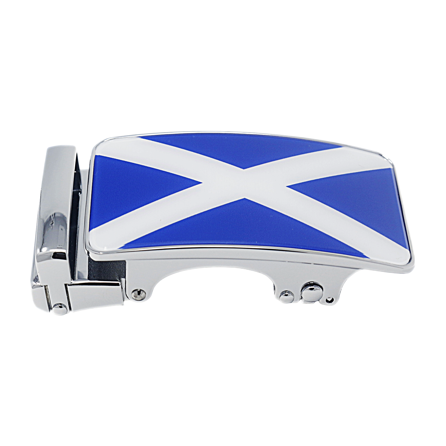 Mens Automatic Sliding Scottish Flag Belt Buckle for 35mm Wide Ratchet Belts A17