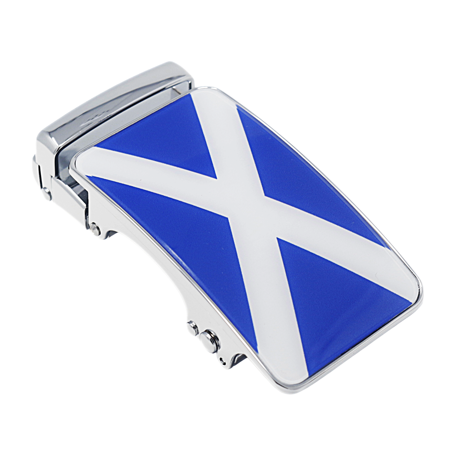 Mens Automatic Sliding Scottish Flag Belt Buckle for 35mm Wide Ratchet Belts A17
