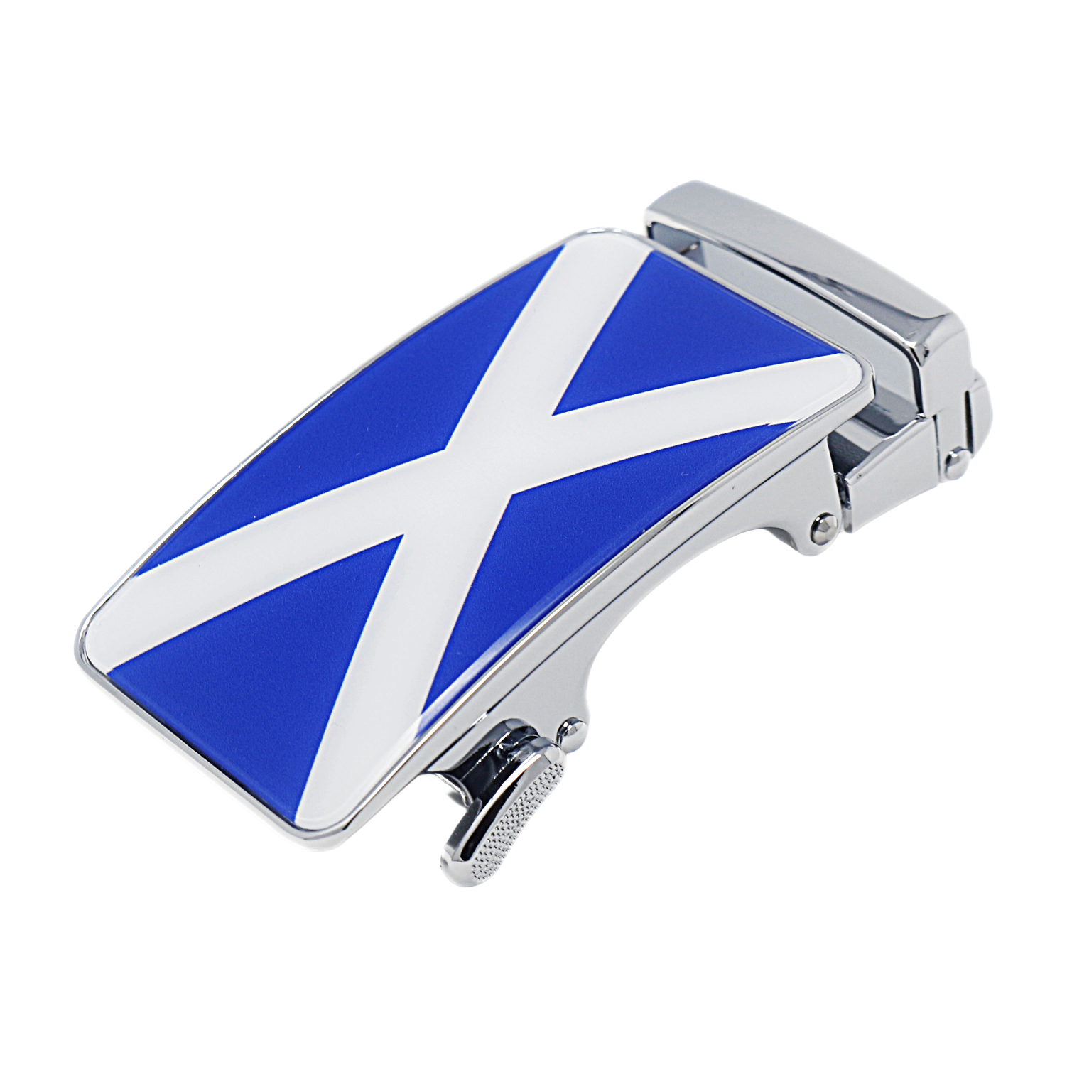 Mens Automatic Sliding Scottish Flag Belt Buckle for 35mm Wide Ratchet Belts A17