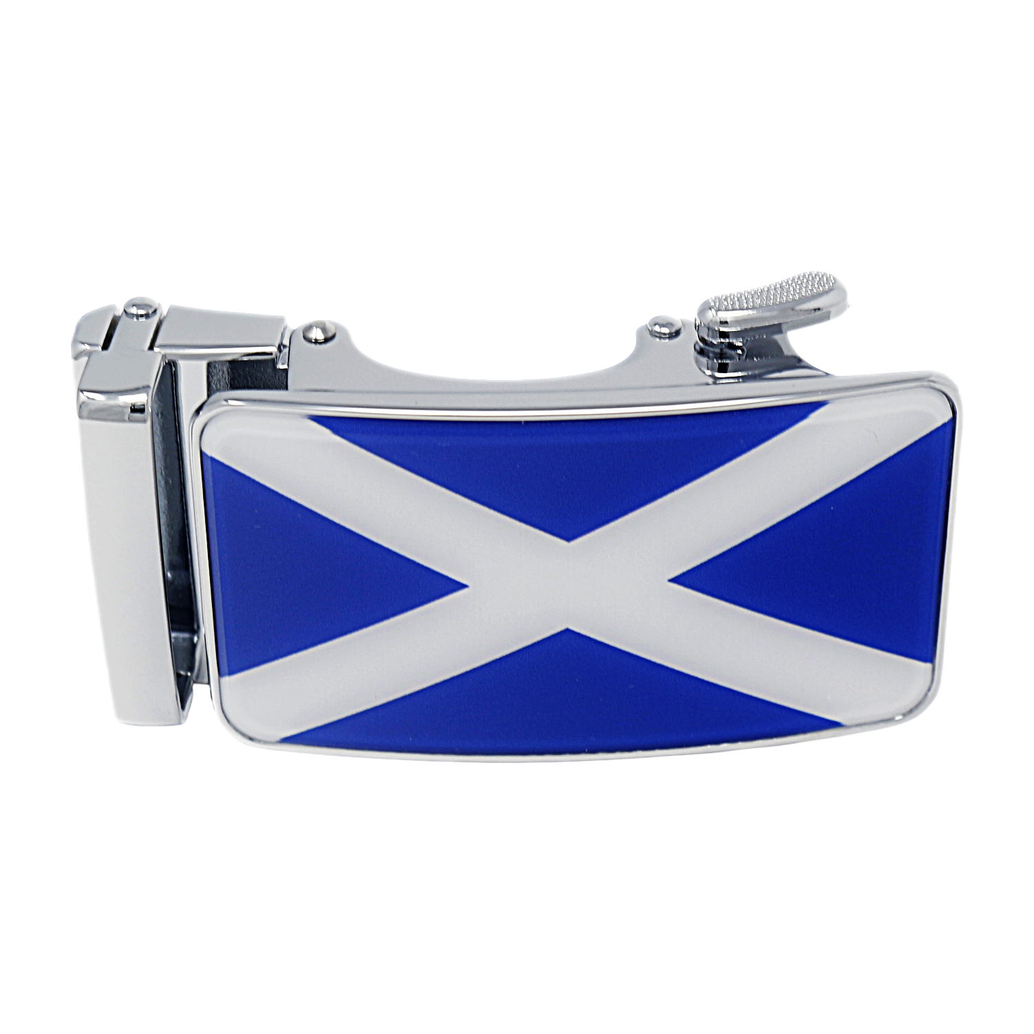 Mens Automatic Sliding Scottish Flag Belt Buckle for 35mm Wide Ratchet Belts A17